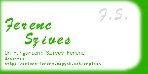 ferenc szives business card